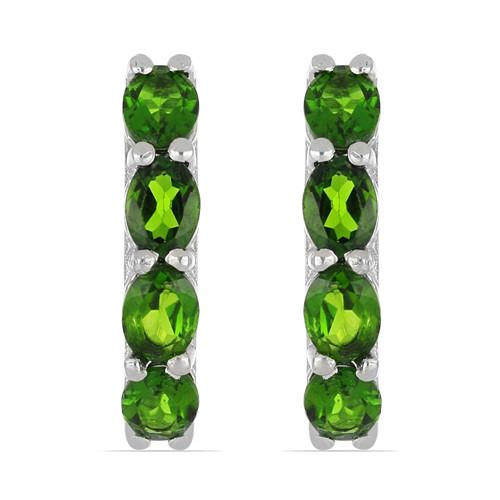 1.60 CT CHROME DIOPSIDE STERLING SILVER EARRINGS #VE016562